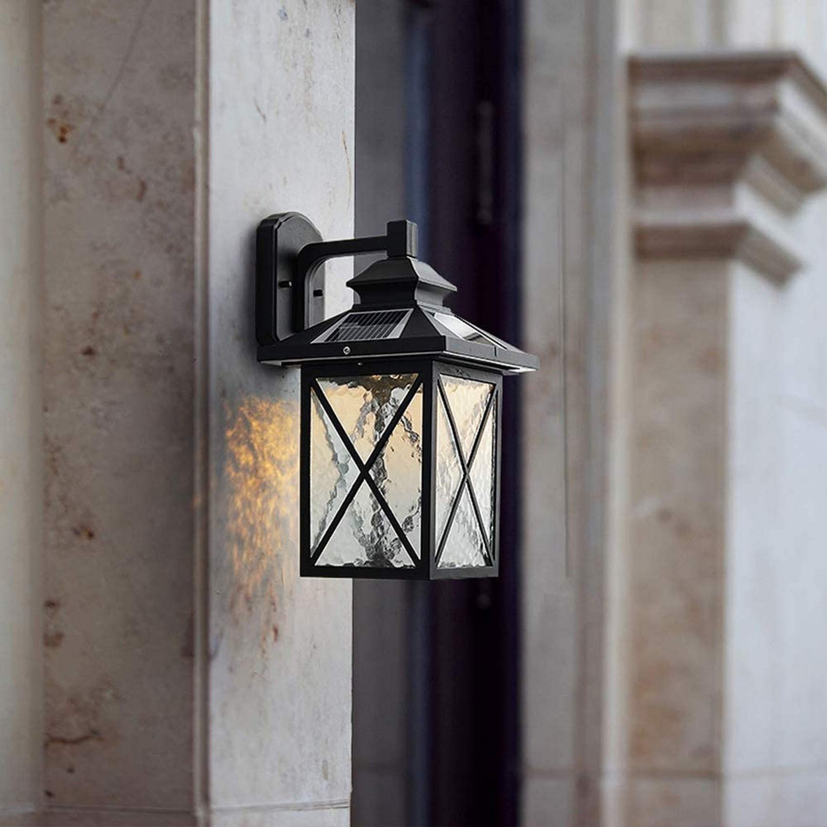 Zewnętrzna Lampa Ścienna, Zewnętrzna Lampa Ścienna Solarna Aluminiowa Wodoodporna Ip65, Uchwyt Led, Lampa Retro Amerykańska, Dziedziniec, Balkon, Oświetlenie Alejek, Oświetlenie Ogrodowe, Dekoracja,