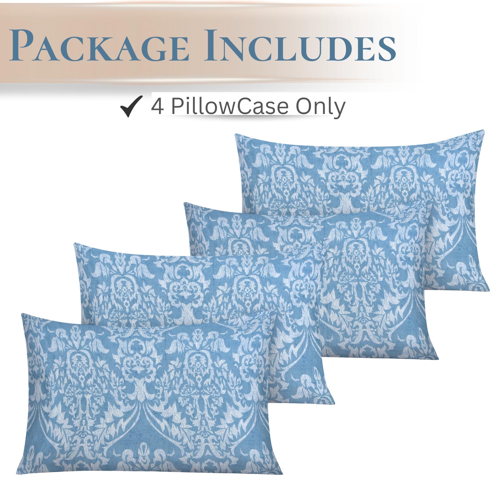 EverSoft Bedding Pack of 4 Pillowcases 50x75cm Soft Pillow Cases, Wrinkle Free Easy Care Pillow Covers - Image 2