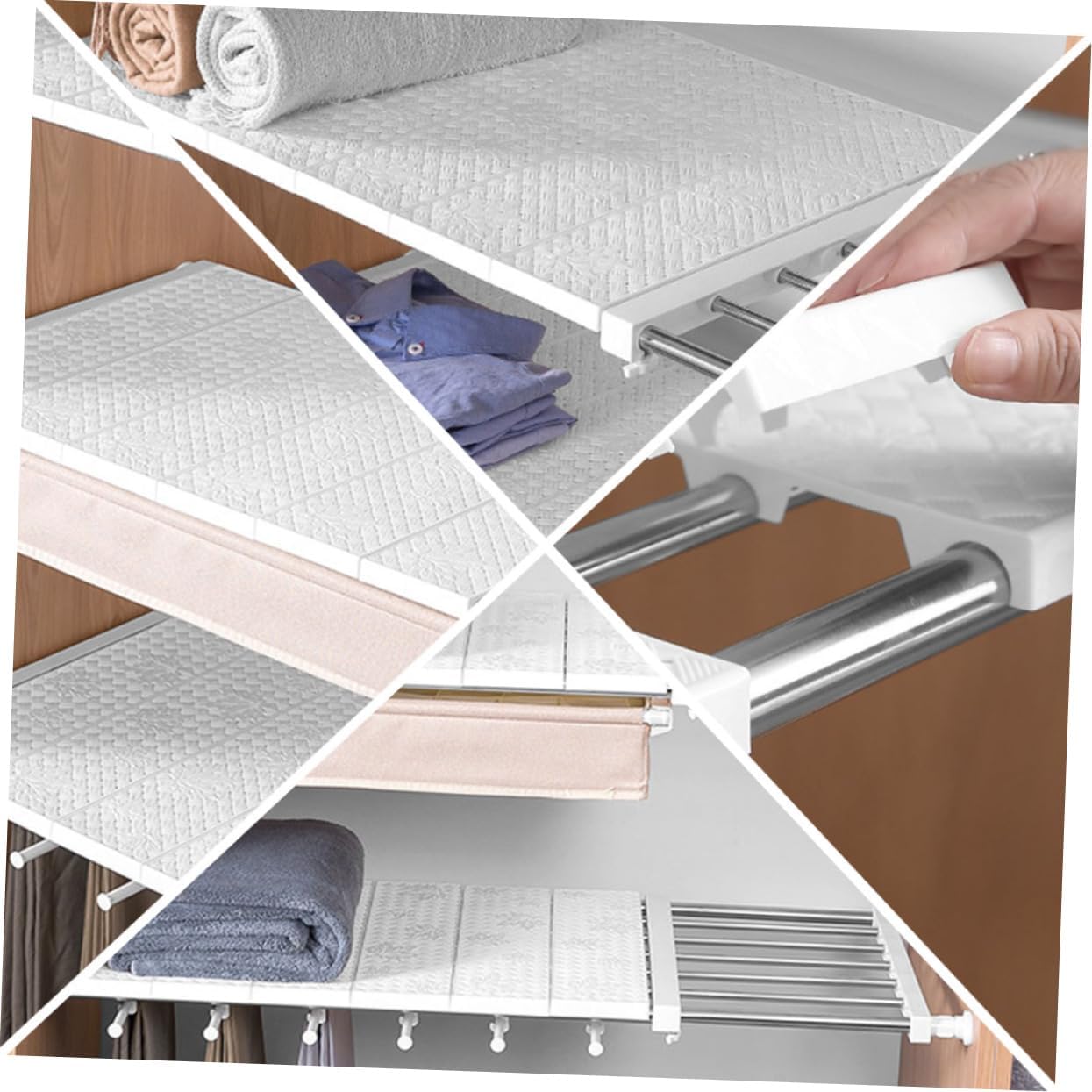 White Shelf Organizer Space Saving Container for Shoes and Accessories Bedroom Closet Extends Wide for Spaces