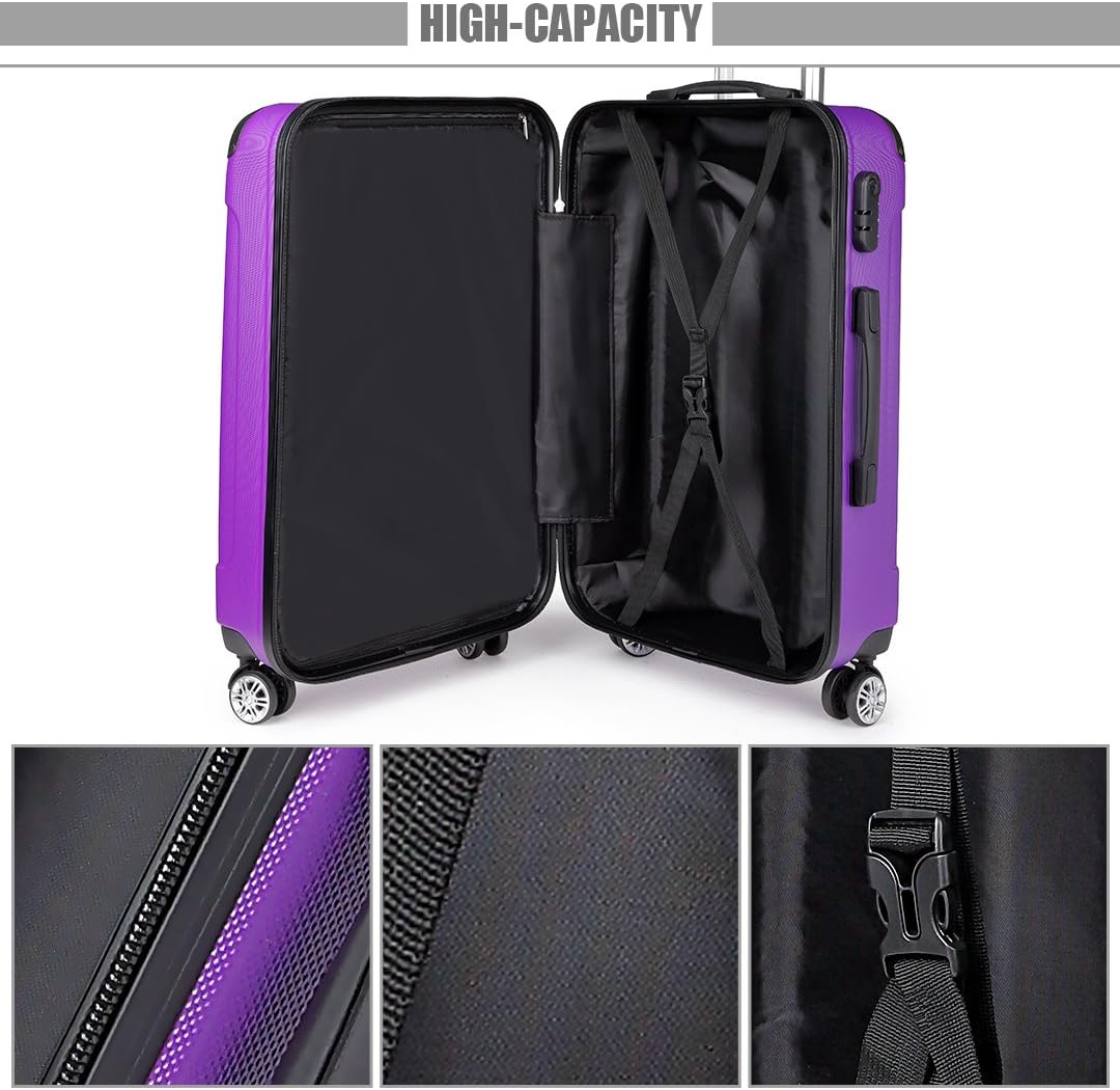 Bagaglio medio 65cm bagaglio grande 75cm Bagaglio a mano Valigie rigide e  leggere con 4 ruote Kono Set di 3 Trolley in ABS Valigie e set da viaggio  urban-earth.co.uk