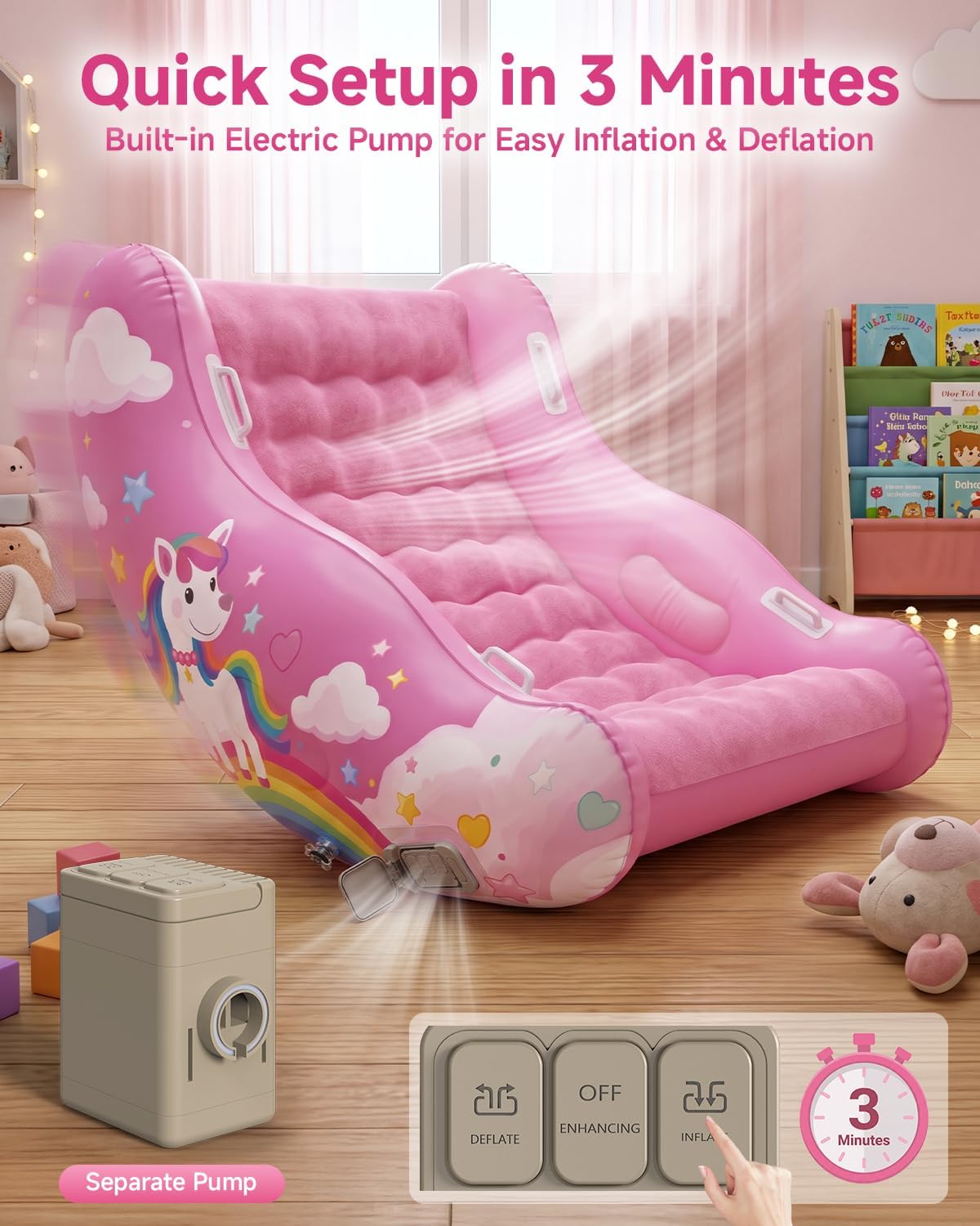 Inflatable Sensory Rocking Chair for Kids 3-12