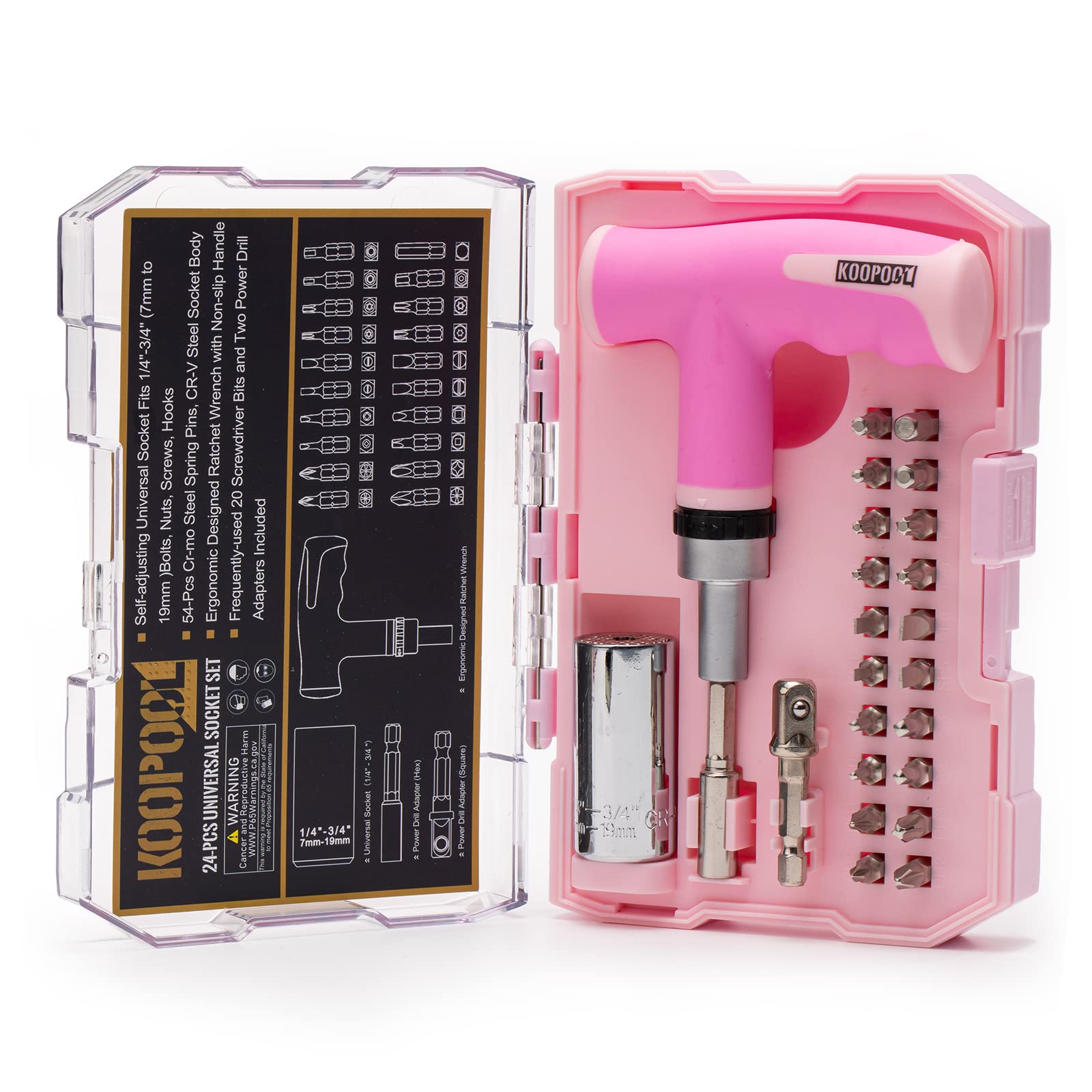 KOOPOOLFather's Day Gift for Dad Universal Socket Tool Set, Super Socket Uncrew Any Bolt - Cool Gadgets Gifts Idea for Men, Women, Wife, Girlfriend, Mother, Mom, Mechanic, Tech, DIY, Handywoman, Her