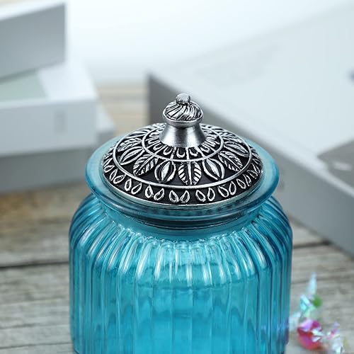 Miniatura 6 de SOCOSY Tarro de cristal vintage para dulces con tapa, tarro de alimentos, frasco de nueces, joyero, para boda, dulces, bufé, almacenamiento de