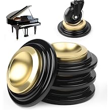 4 Pack Piano Caster Cups Metal Rubber Felt Bottom Non-Slip Anti-Noise Heavy Duty - Furniture Leg Floor Protectors for Grand Upright Piano Hardwood Floors