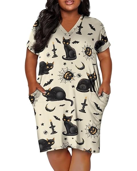 African Dresses for Women Elegant Moo Moos for Women Loose Shirt Dresses with Pocke...