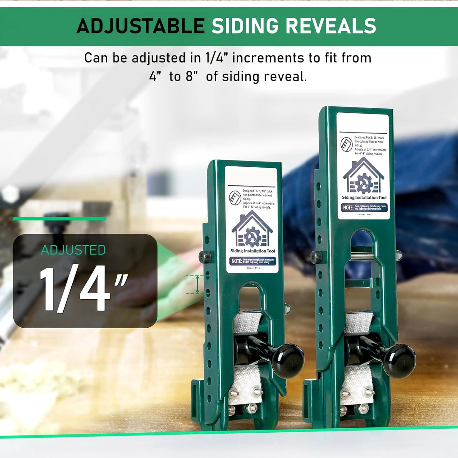 Fiber Cements Board Installation Aid With Rubber Grip Multiple Position Reveal Gauges For Single Person Application Siding Mounting Set