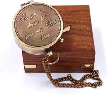 Engraved Compass So You Can Always Find Your Way Back Home Gift for Boyfriend, Husband, Son, Groom Anniversary, Graduation, Birthday Gift for Him or Her