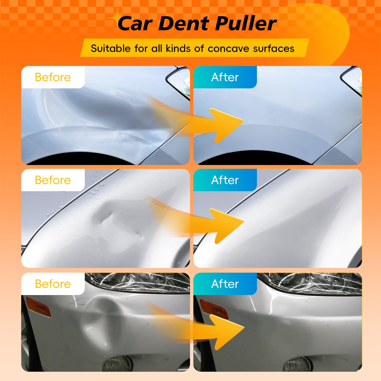 Générique Ventouse Carrosserie, Lot de 3 Débosselage De Voiture avec Ventouses Puissantes Kit De Débosselage pour Surface De Voiture, Verre, Carrelage(1 Grande + 2 Petites) - 5