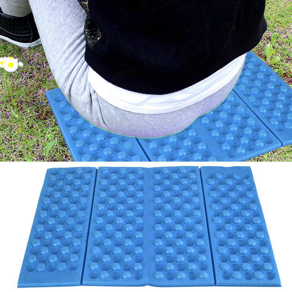 Demeras Mata kempingowa XPE składana poduszka siedzenia odporna na wilgoć Mini Foam mata do siedzenia na piknik, wędrówki, wspinaczkę, biwakowanie, podróże (Niebieski+Czarny)