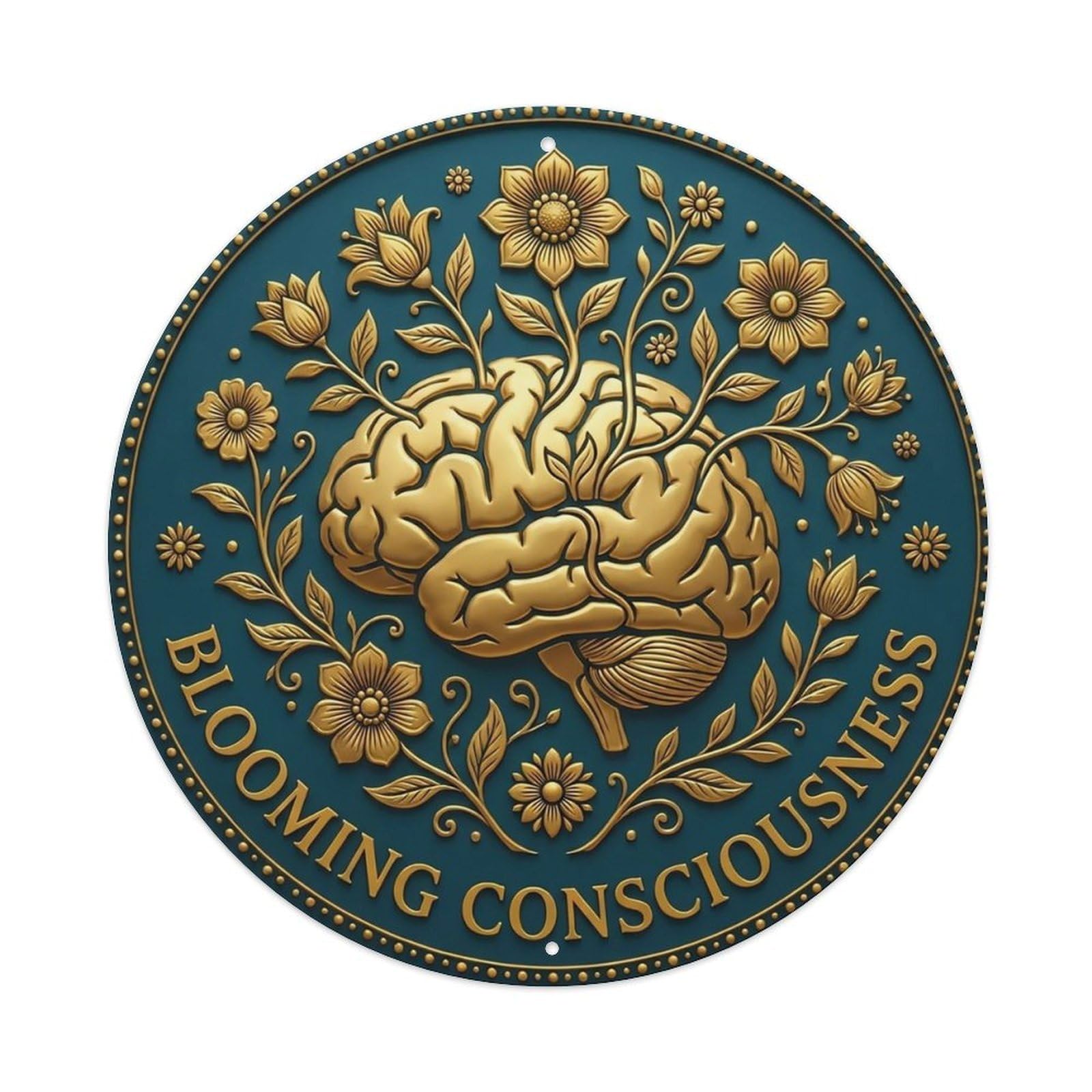 Vintage Blooming Consciousness Flower Zen Yoga Metal Tin Sign