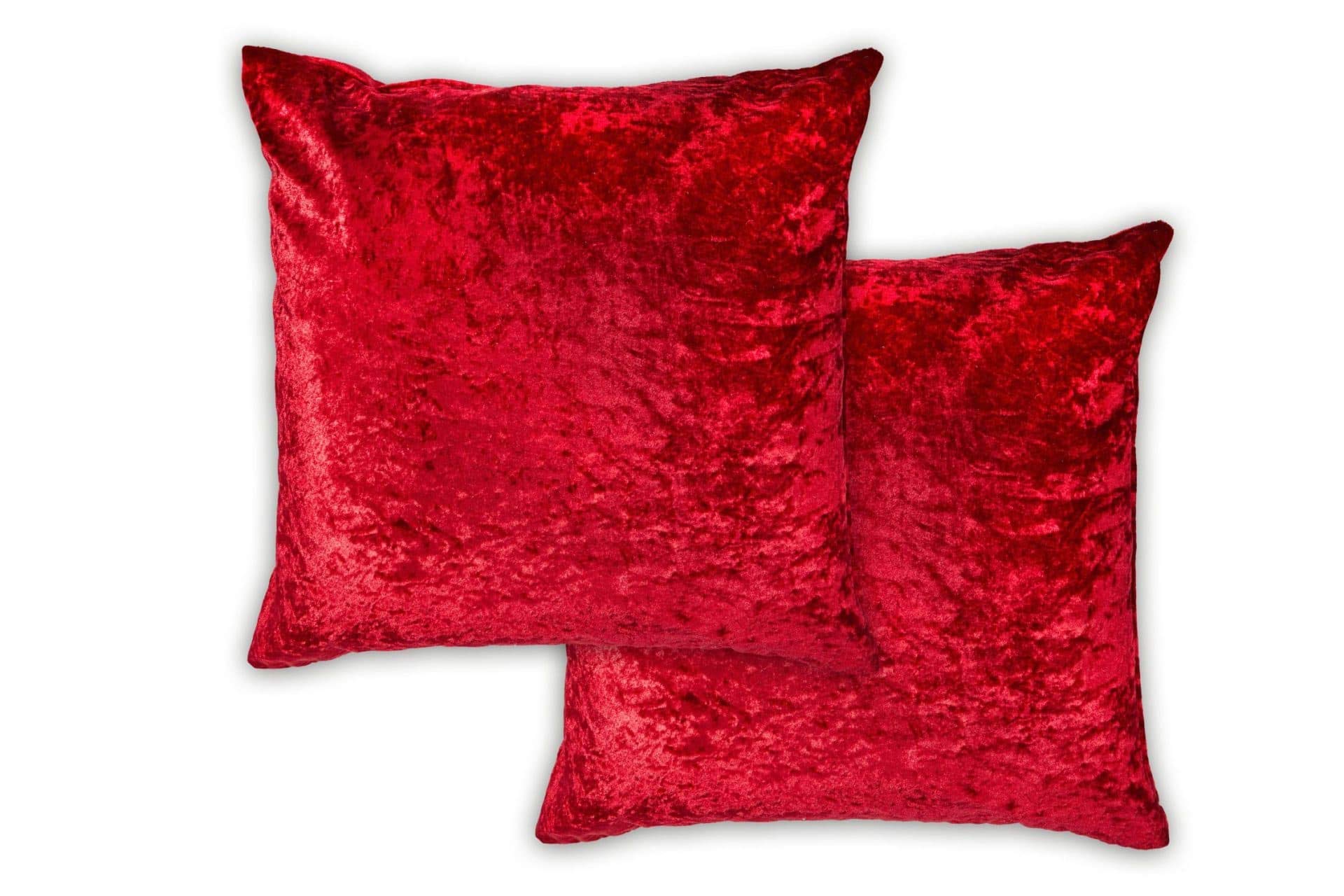 Lex's Linens Red Set Of 2 Crushed Velvet Cushion Covers (Red)