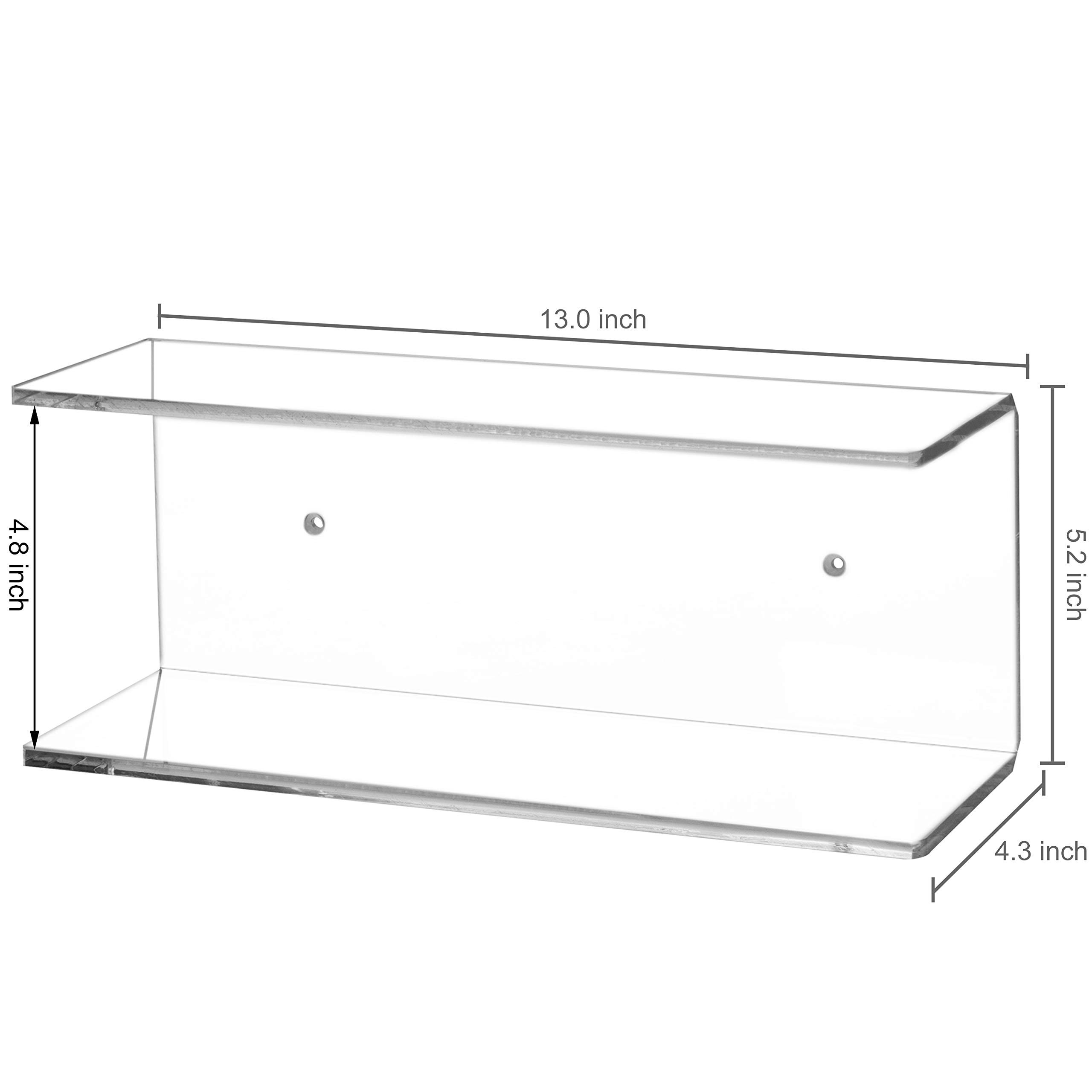 MyGift 2Tier Clear WallMounted Acrylic Display Shelves/Kitchen