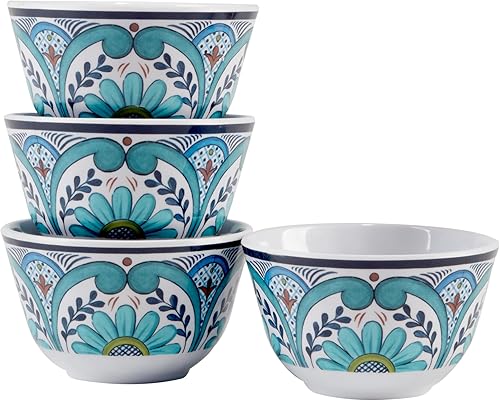 Certified International Talavera - Juego de 4 cuencos de inmersión de 4 pulgadas de diámetro, para uso diario, accesorios de cocina, celebración de