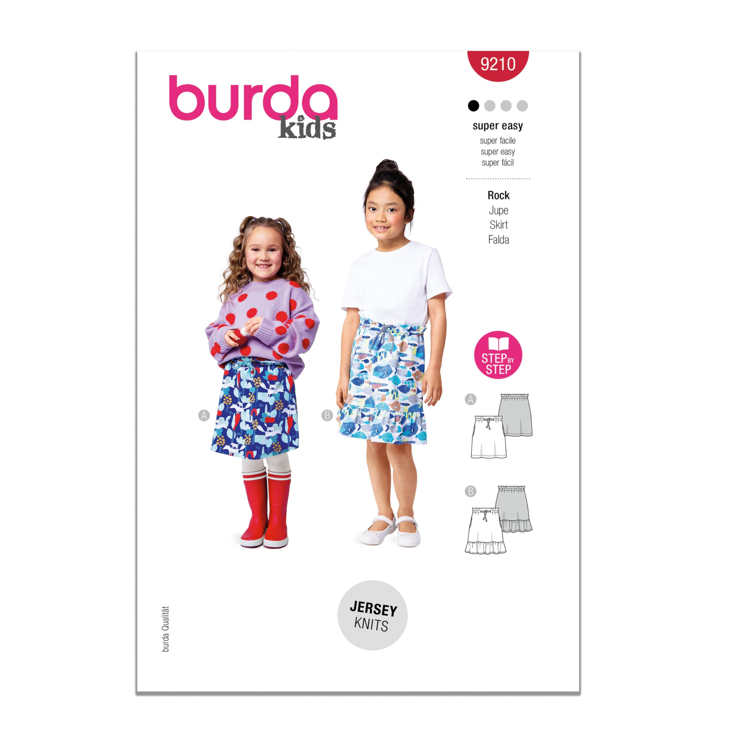 Burda Sewing Pattern X09210BURDA Burda Style Pattern 9210 Children's Mini Skirts 4-11 (104-146)
