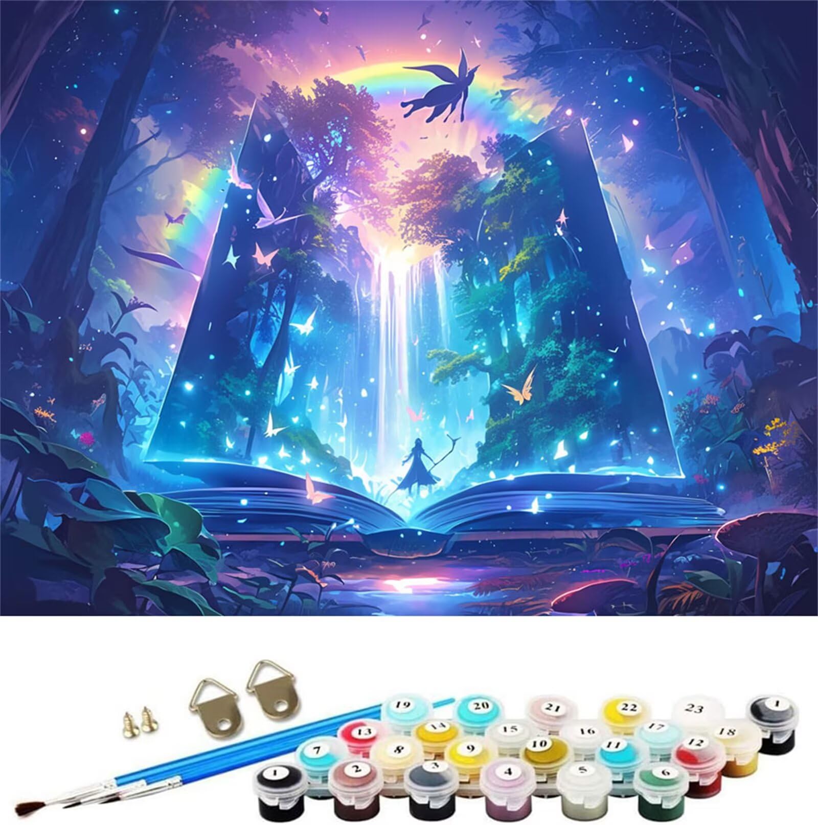 Malen Nach Zahlen Erwachsene Traum Malen Nach Zahlen Krapfen Paint by Numbers für Anfänger,DIY Handgemalt Ölgemälde Leinwand Kit mit Pinseln Acrylfarben Bastelset,Home Wand Dekor Gifts 60x90cm M-1272
