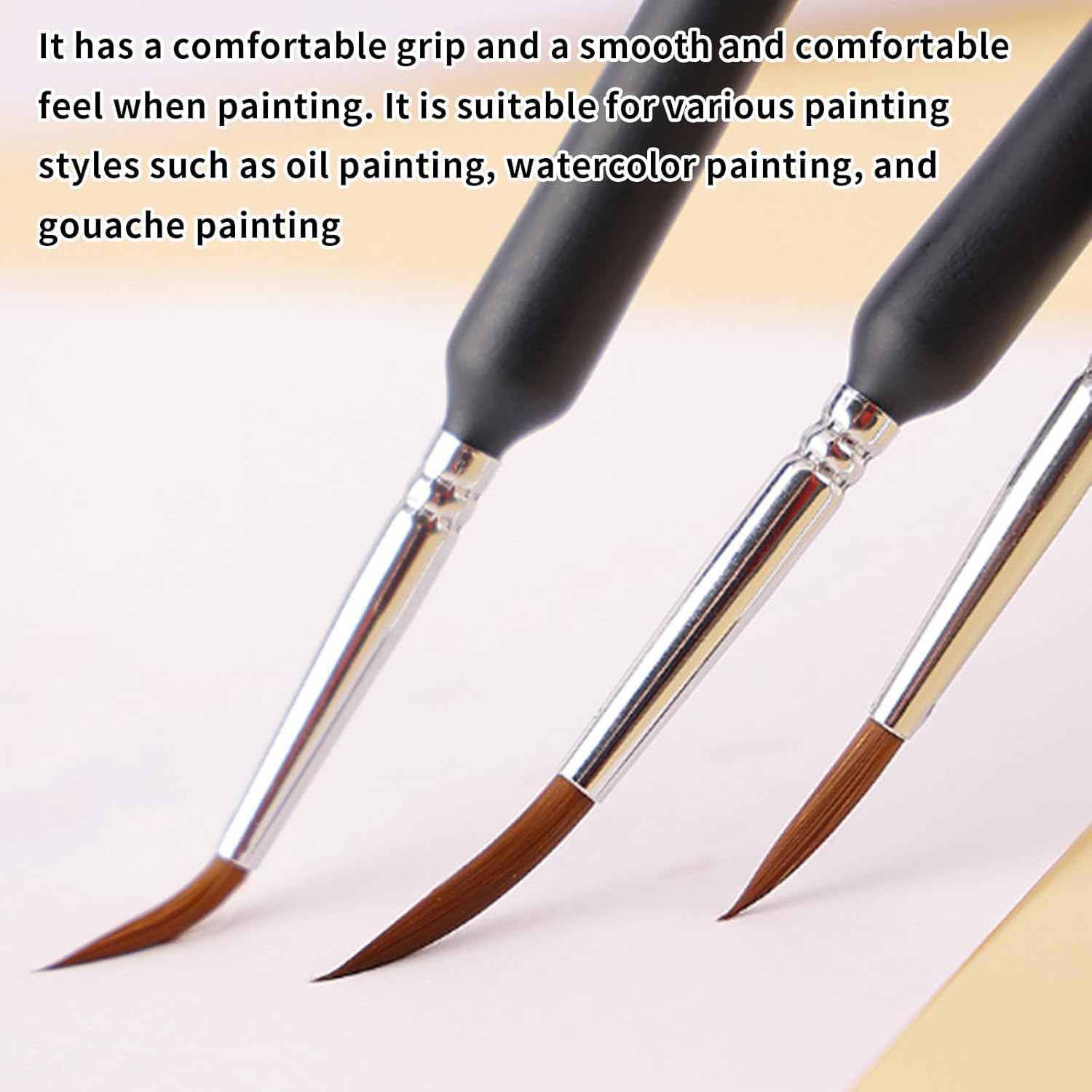 9Pcs Fine Paint Brushes Set with 0, 00, 000 Size Thin Paint Brushes, Detail Paint Brush for Art Acrylic Watercolor Oil Gouache Nail