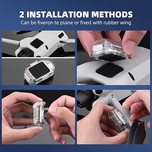Miniatura 6 de Luz estroboscópica LED inalámbrica para dron, luz piloto anticolisión de alto brillo, luz de señal nocturna para DJI Mini 4 Pro Air 2 Mavic 3 Drone