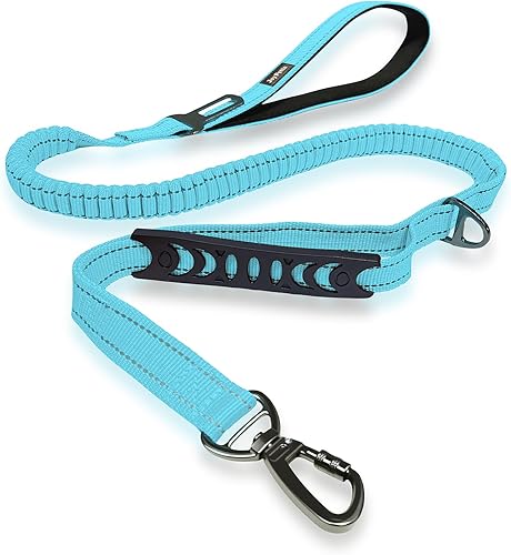 Correa elástica táctica sin tirones para perros medianos y grandes con doble asa (4-6 pies), absorbe golpes, mango de tráfico y entrenamiento, disponible en Yaxa Colombia