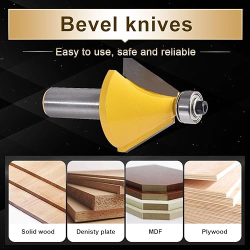 Miniatura 4 de KATUR - Broca para fresadora de carpintería con vástago de 14", 15 grados, vástago de 14", 15 grados