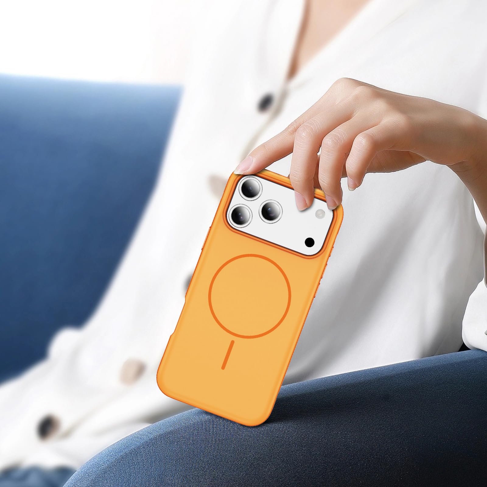 Magnetisch Hülle für iPhone 17 Pro Max/17 Pro/17 Air/17, Dünne Gefrostet rutschfeste Schutzhülle Unterstützt Drahtlose Aufladung Handyhülle,Schwarz,17 Pro