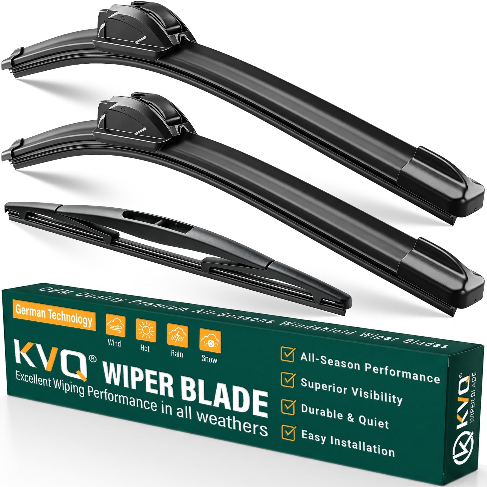 Windshield Wiper Blades Replacement for Nissan Versa Note 2014 2015 2016 2017 2018 2019,Original Equipment Replacement Front Rear Wiper Blade Set - 28" 12" 12" (Set of 3)