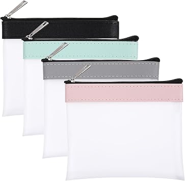 InnoHHustle 4 PCS Multicolor Strawberry Pattern Small Makeup Bag, 4.9x4.5 Inch, 4 Count, Cosmetic Bags, Zipper Closure, Female, Synthetic, Pouch