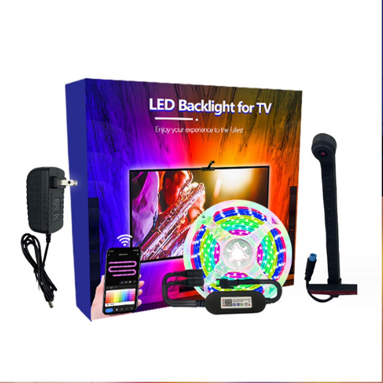 Luci A Led Per TV Con Telecamera Retroilluminazione TV Desiderabile Per 55-65in/65-75in Può Essere Utilizzato Con La TV Per Aggiungere Atmosfera Adatto Per L'uso Con TV Computer(5m (plug version))