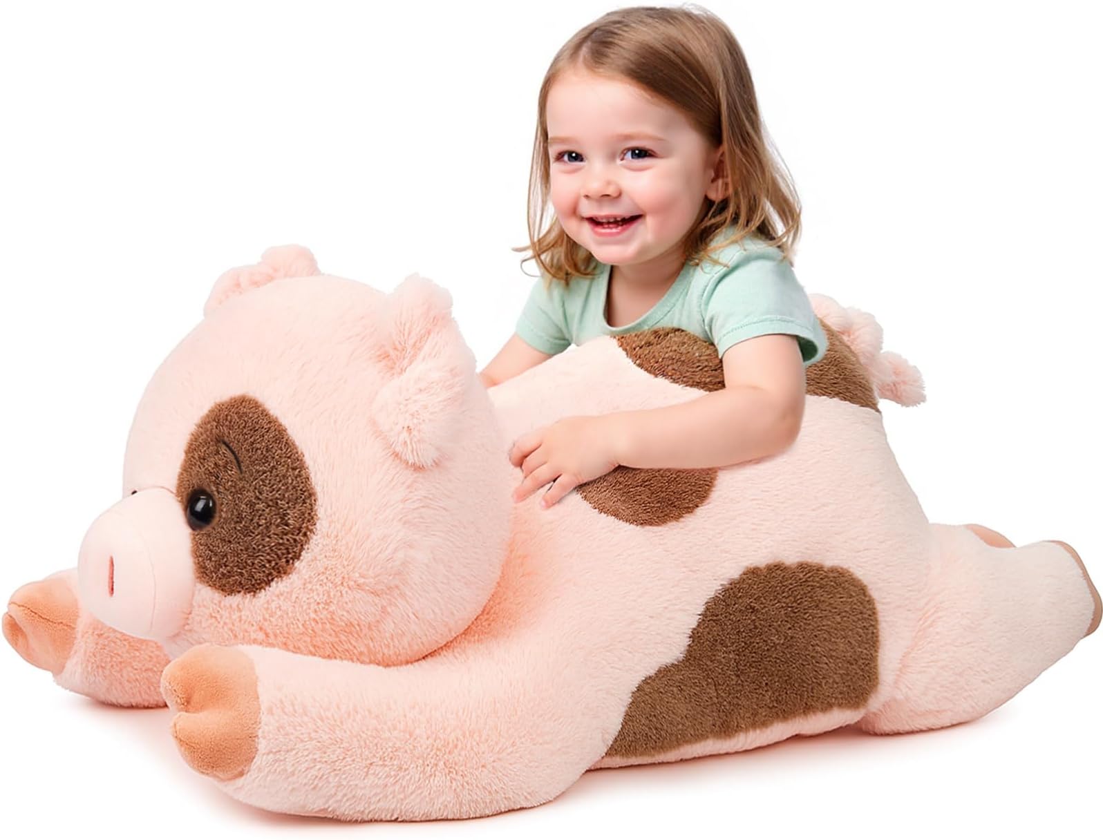 32" Big Pig Stuffed Animal, Giant Pink Pig Plush Toy Gift for Kids