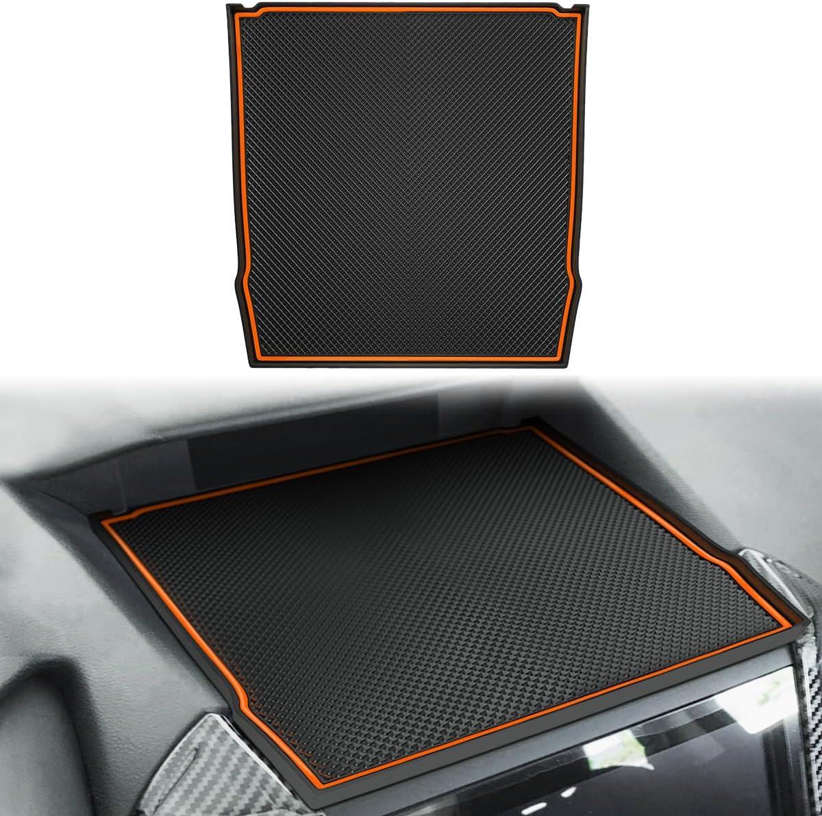 auovo Anti-dust Mats for Subaru Crosstrek and Impreza Accessories 2018-2023 1PCS Dashboard Mat 14PCS for Center Console Cup Holder Coasters Door Slot Liner Mats Pads Car Interior Accessories(Orange)