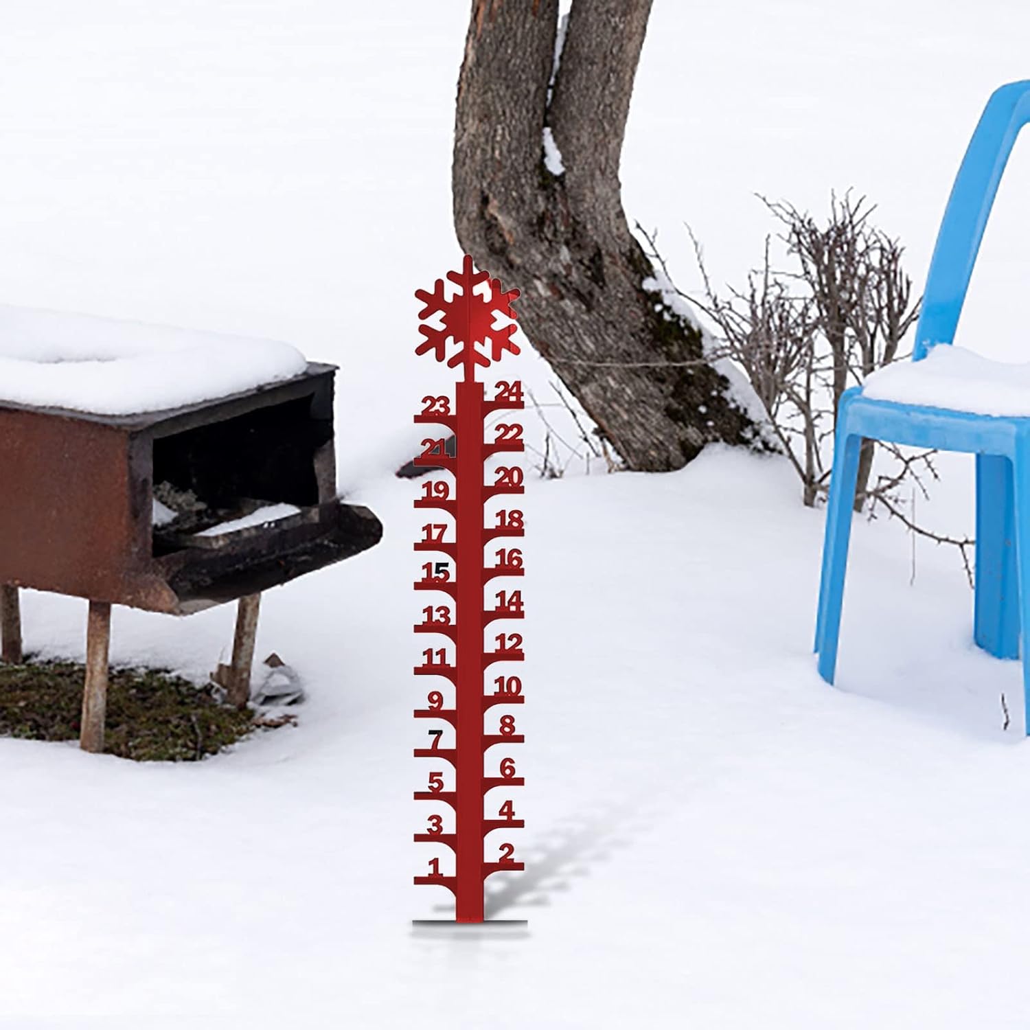 Snow Gauge Outdoor, 24 Inch Snowfall Measuring Gauge