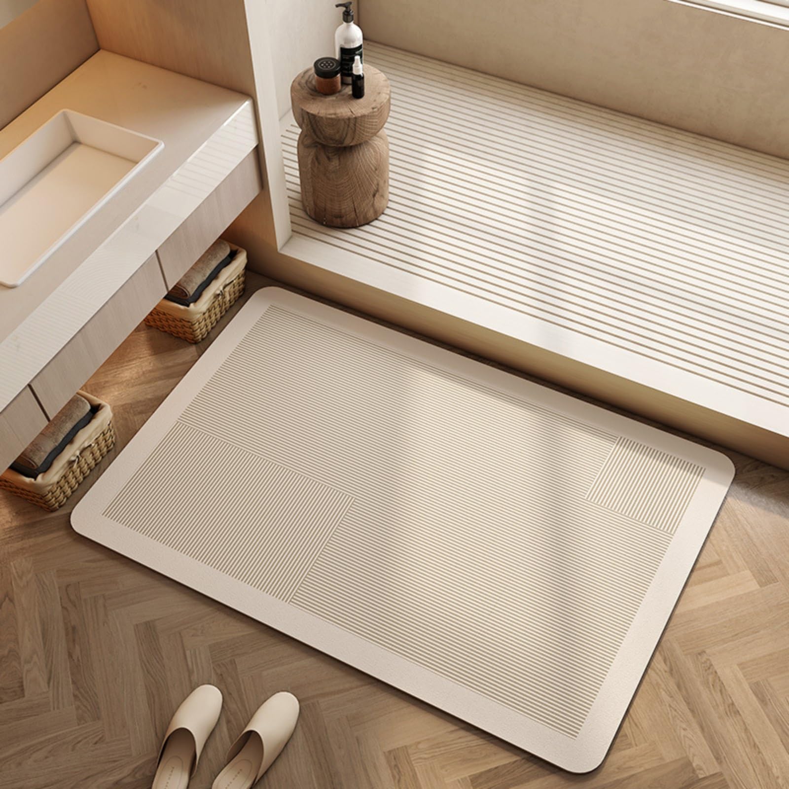 Tapis de bain antidérapant doux incurvé 50x80 luxueux en Color 9