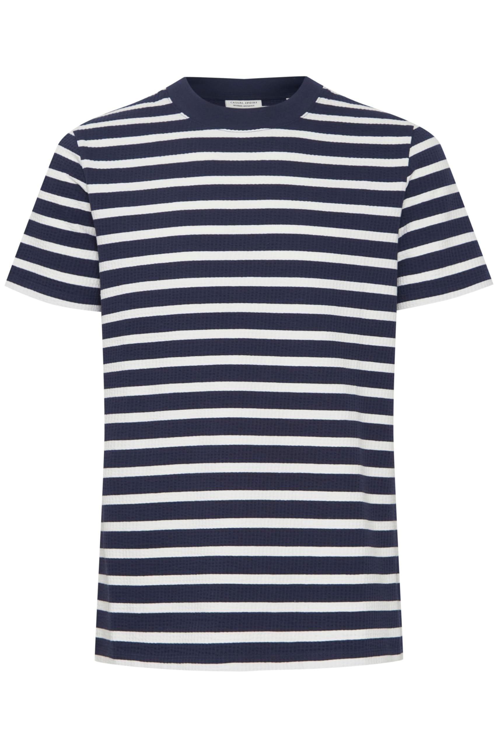 CASUAL FRIDAY CFThor Structured Striped Tee Herren T-Shirt Shirt Rundhals 95% Baumwolle, 5% Elasthan Regular fit