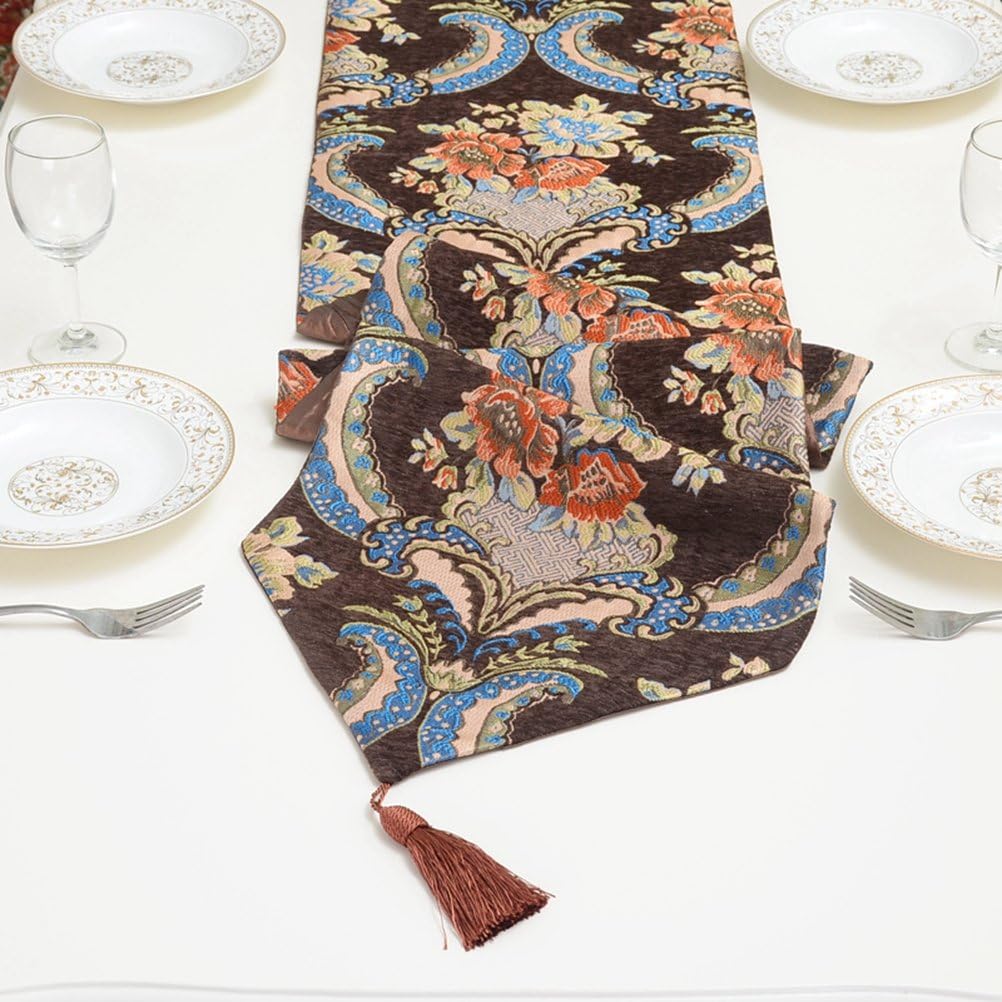Top Brands LivebyCare Multi-Size Elegant Heavy Polyester Table Runners for Home Dining Table Decorative Coffee Table 13 x 72 Inches Polyester Embroidery Tea Table Runner