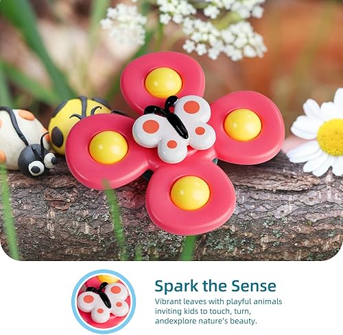 Miniatura 4 de LiKee Juguetes sensoriales giratorios de baño con ventosa fuerte para bebés, calcetines de Navidad, mesa de viaje en avión y juguetes de ventana