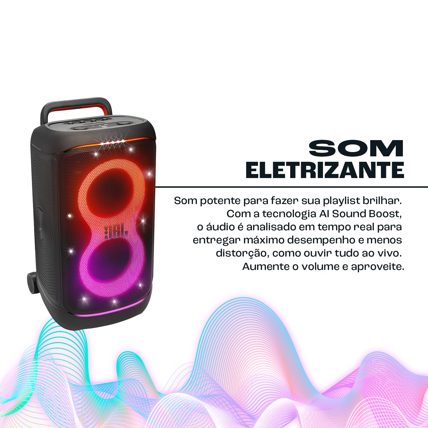 JBL PartyBox 520 Caixa de Som Portátil 400W RMS Preta | JBL Pro