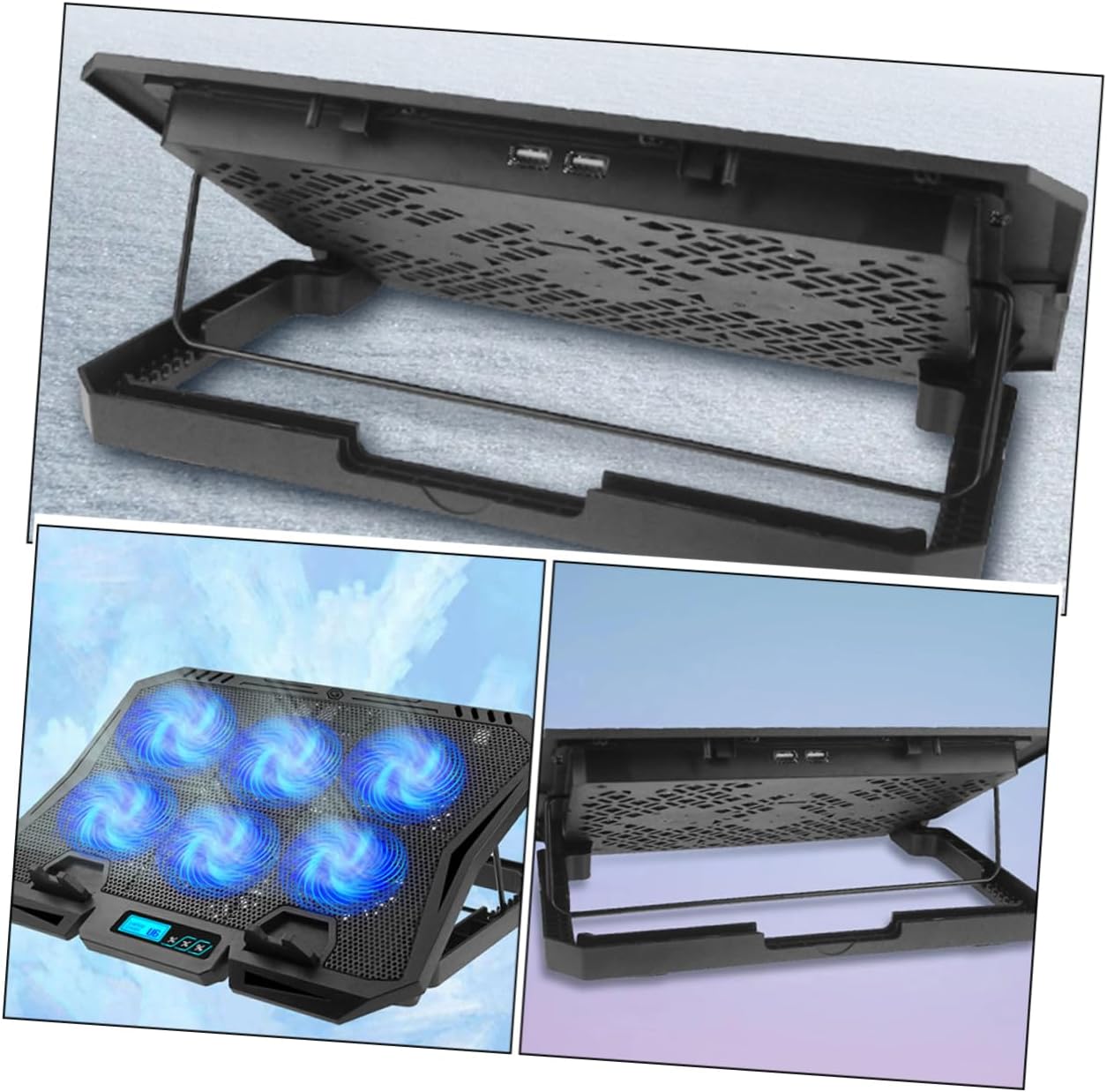 TEHAUX Laptop Cooler Fan Cooling Pad for Sturdy Stand for 15.6 Inches Heat Reduction for Smooth Performance