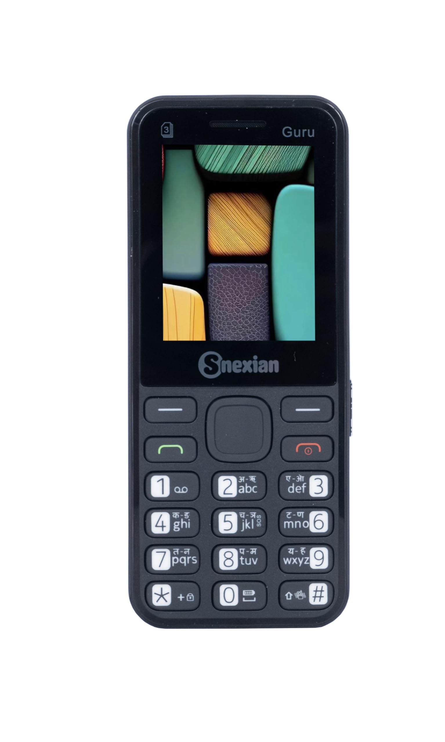Snexian All-New GURU 913 Triple Sim |Keypad Mobile| with 2.4" Big Display | BT Dialer |Three Sim|Voice Changer|Auto Call Recording|Powerful 3000Mah Battery| FM|Camera|Feature Phone|Torch| Black