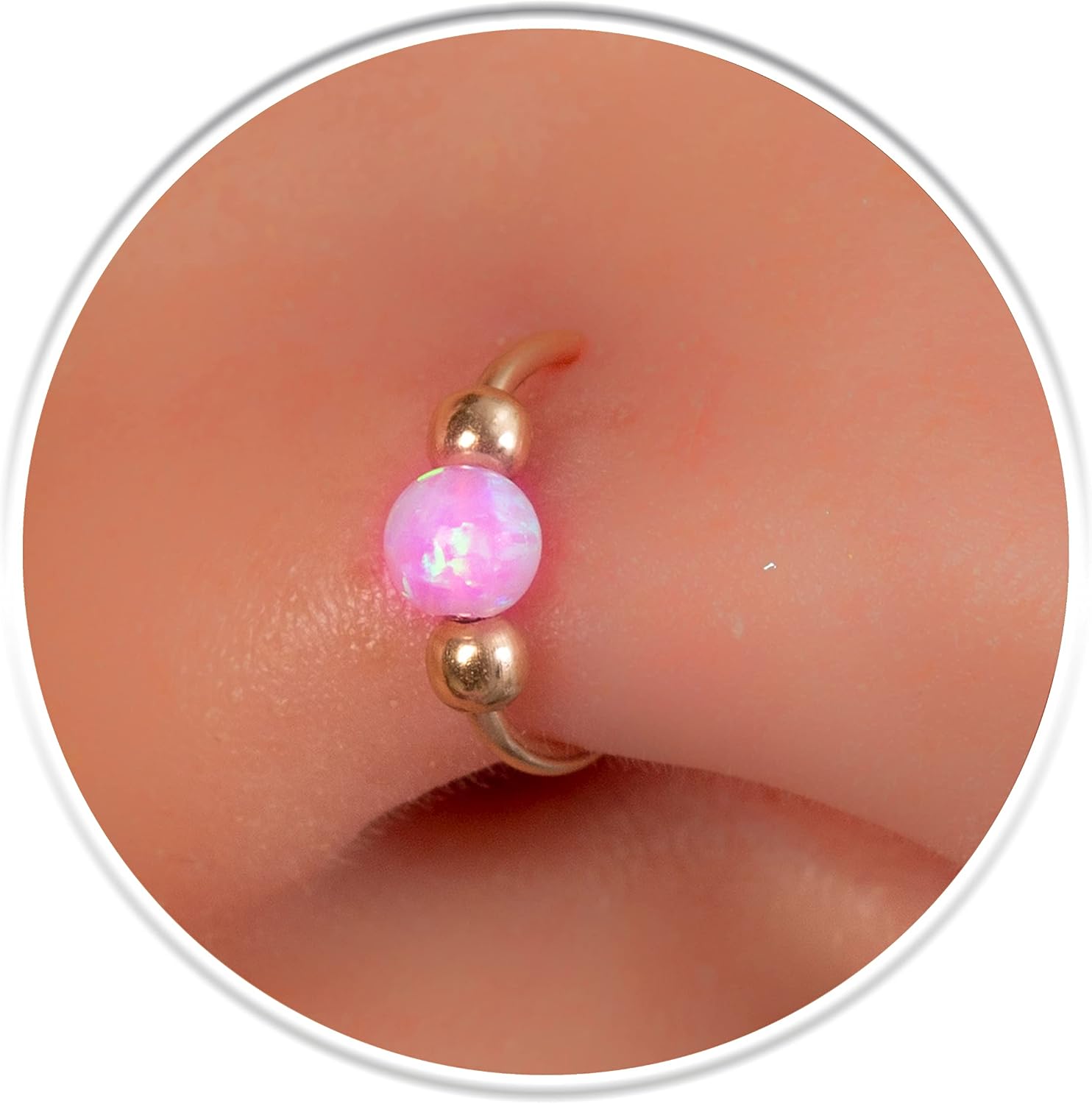 Gold Fake Nose Rings Opal