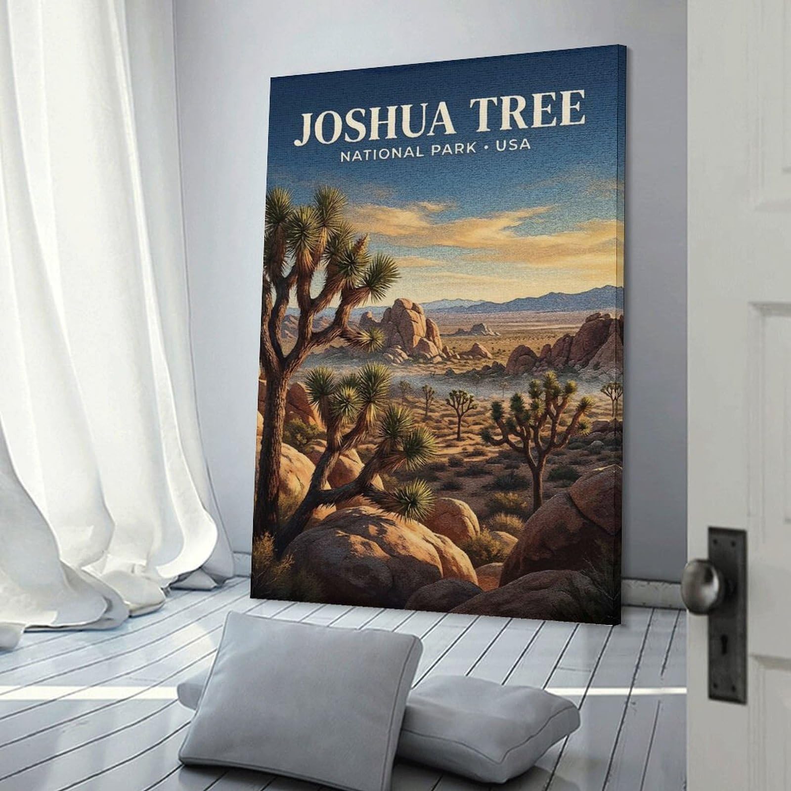 Junmoney Joshua Tree National Park Art Room Decor Wall Art, 24x36inch(60x90cm), for Hallway, Lounge Or Guest Room, Gift Idea for Housewarming And Birthdays