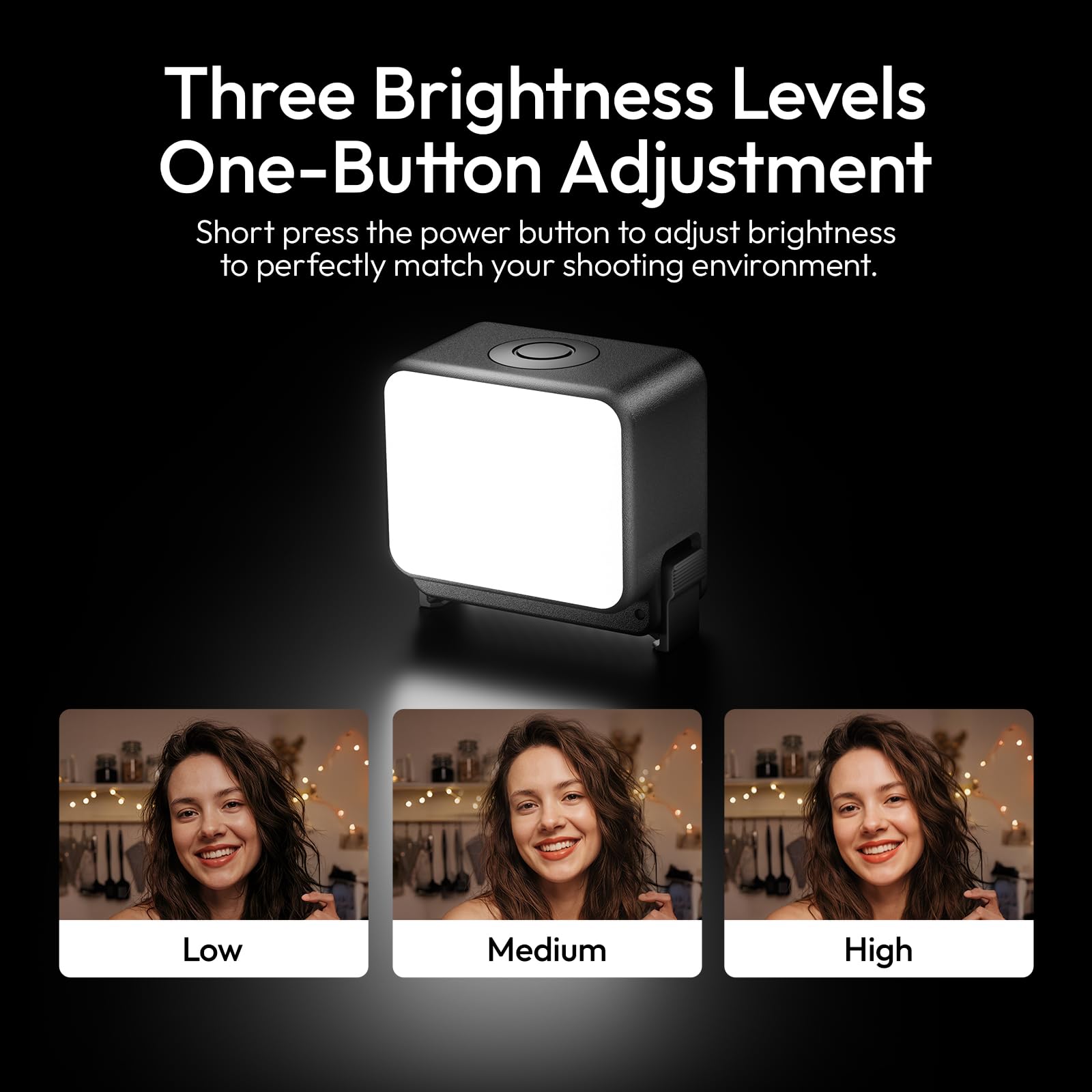 ULANZI LM24 Mini lumière vidéo pour DJI Osmo Action 6/Osmo Nano, Lampe Vidéo de Remplissageavec Fixation Magnétique Rapide, lumière Photo avec Batterie 500mAh pour caméra d'action