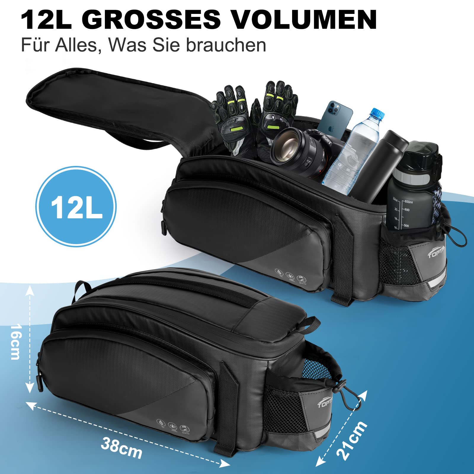 toptrek Torba na bagażnik rowerowy 12 l