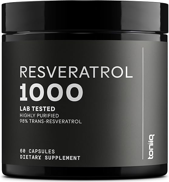 Ultra High Potency Third-Party Tested Trans Resveratrol 1000mg - 98% Pure, Highly Purified and Bioavailable - Resveratrol Polygonum Root Extract - 60 Capsules