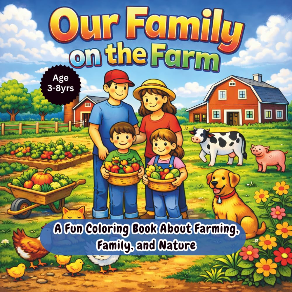 Our Family on the Farm: A Fun Coloring Book About Farming, Family, and Nature