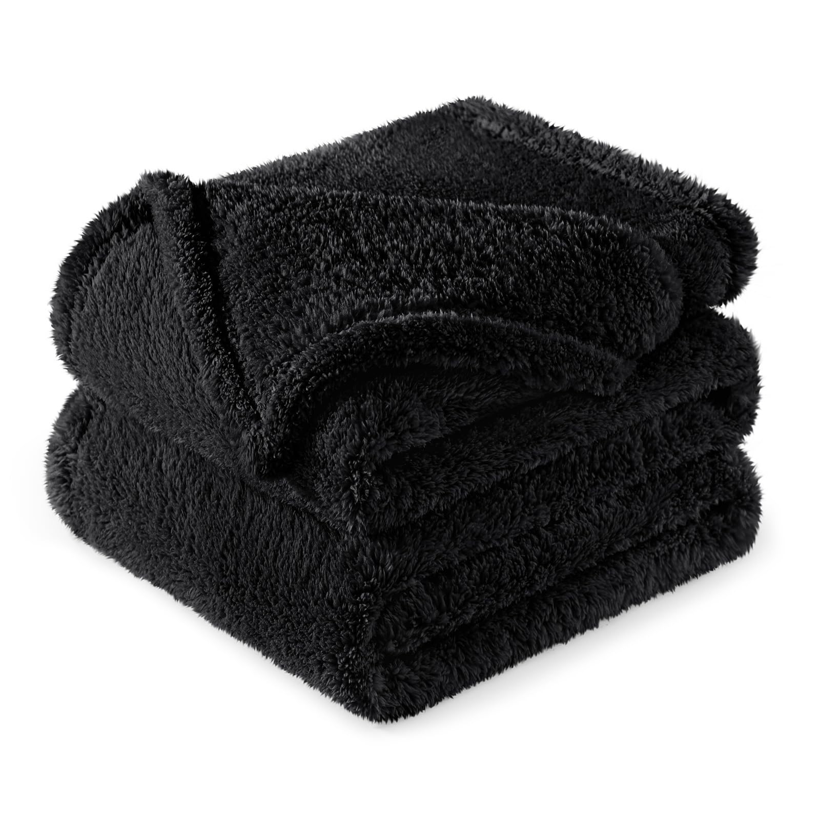 Exclusivo Mezcla Manta Polar Suave para Sofá, Manta de Felpa de Terciopelo Supersuave para la Cama, Calentito y Cálido para Todas Las Estaciones, 150x200 CM, Negro OEKO-TEX STANDARD 100