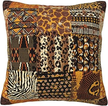 ASYG 18" X 18" African Throw Cushion Cover Africa Decor Throw Pillow African Art Square Throw Pillow Case for Women Men