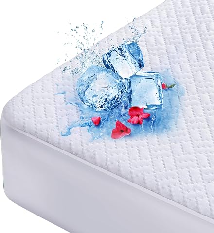 Cooling Waterproof Mattress Protector Queen Size, Mattres...