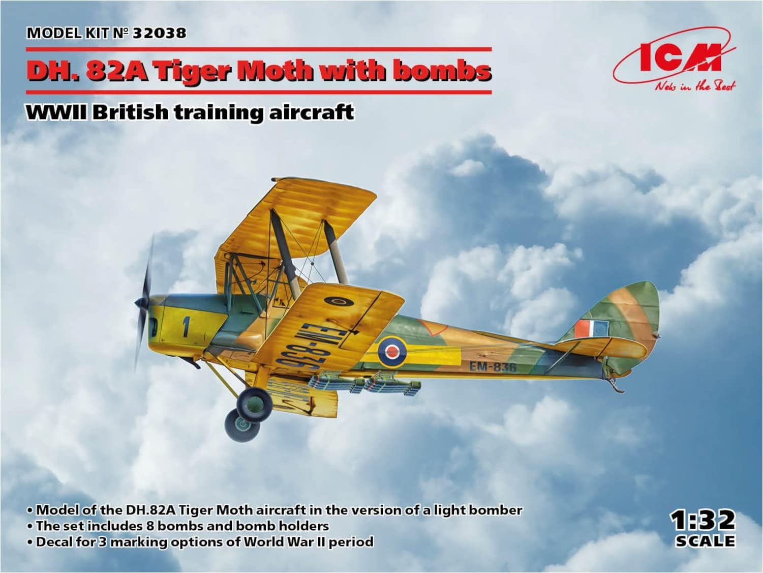 ICM 1:32 - DH.82A Tiger Moth w/bombs