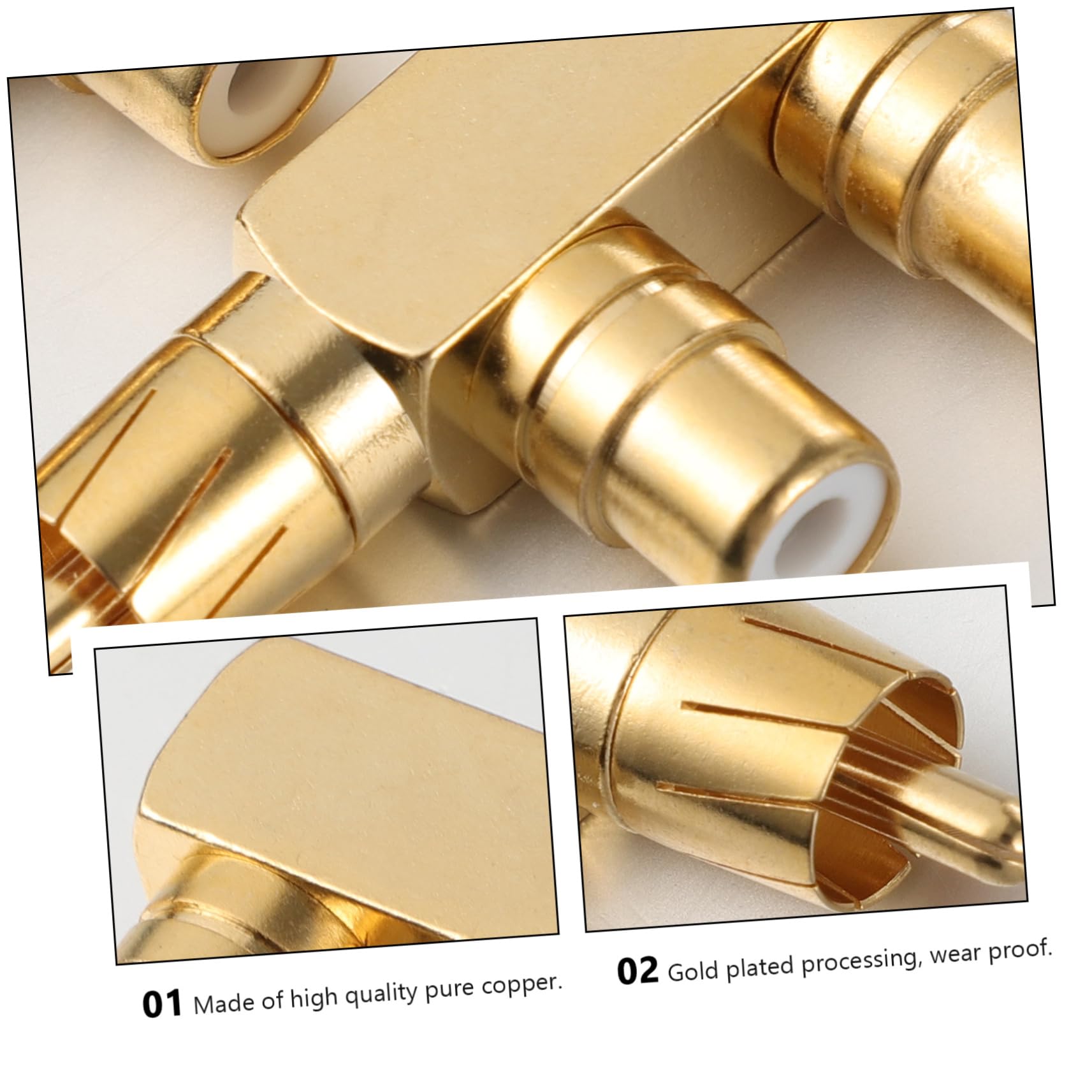 OSALADI 6stücke Audio Splitter Adapter Vergoldeter Kupferstecker Für Tv Verstärker Mixer Kompatibel Mit Vcd DVD Langlebig Und Praktisch Für Professionelle Anwendungen