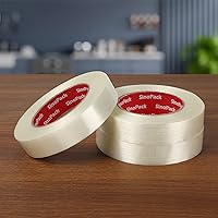 Vista 9 de Cinta de flejado de 5.5 mil x 1 pulgada x 50 yardas, cinta de flejado resistente de 1 pulgada, cinta de filamento reforzado con fibra de vidrio, 3