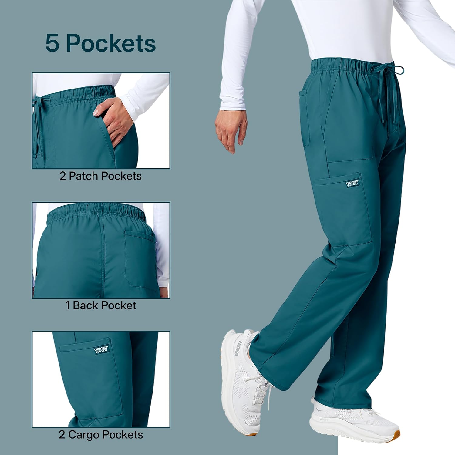 Cherokee WW Professionals Scrubs for Men Tapered Leg Cargo Scrub Pants | 5 Pockets, Comfortable Fabric, 2-Way Stretch, Zip Fly, Drawstring, Easy Care, Active Shifts, Made for Nursing Professionals